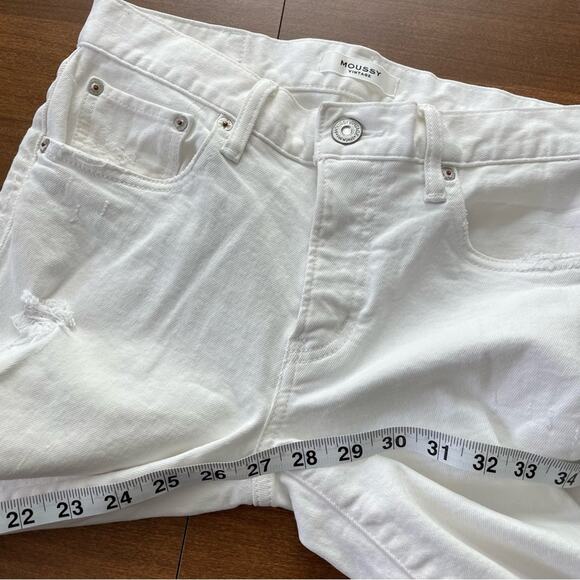 Moussy Vintage | Women’s Velma White Destroyed High-Waist Skinny Jeans Denim 27 - Picture 10 of 12
